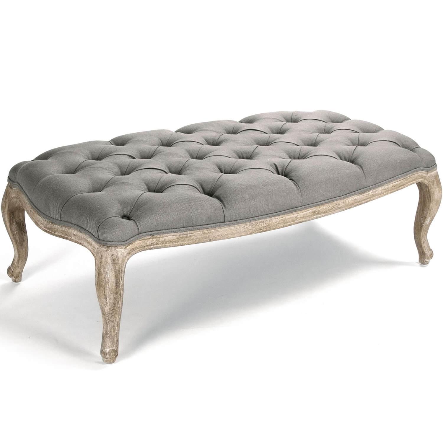 Gray Maison Tufted Ottoman - Belle Escape