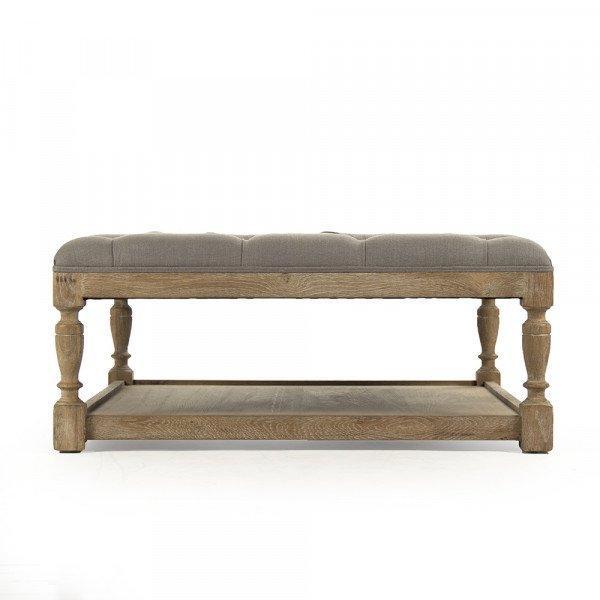 Gray Provence Square Tufted Ottoman - Belle Escape