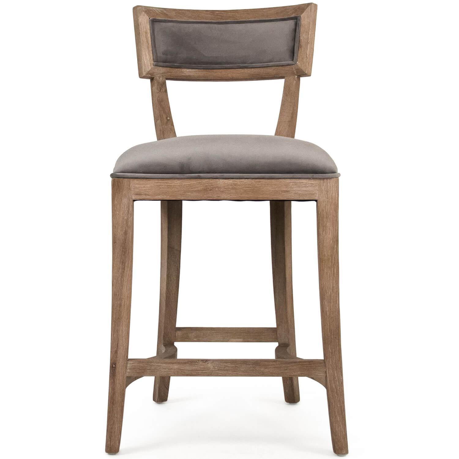 Gray Velvet Curved Back Counter Stools - Belle Escape
