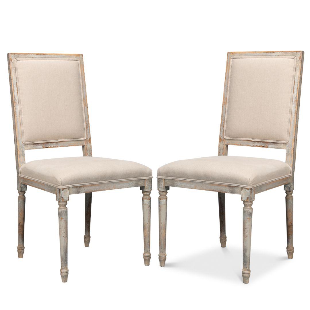 French Gray Louis XVI Side Chairs