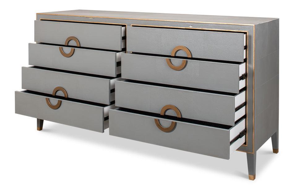 Grey Leather & Gold Glam Chest - Belle Escape