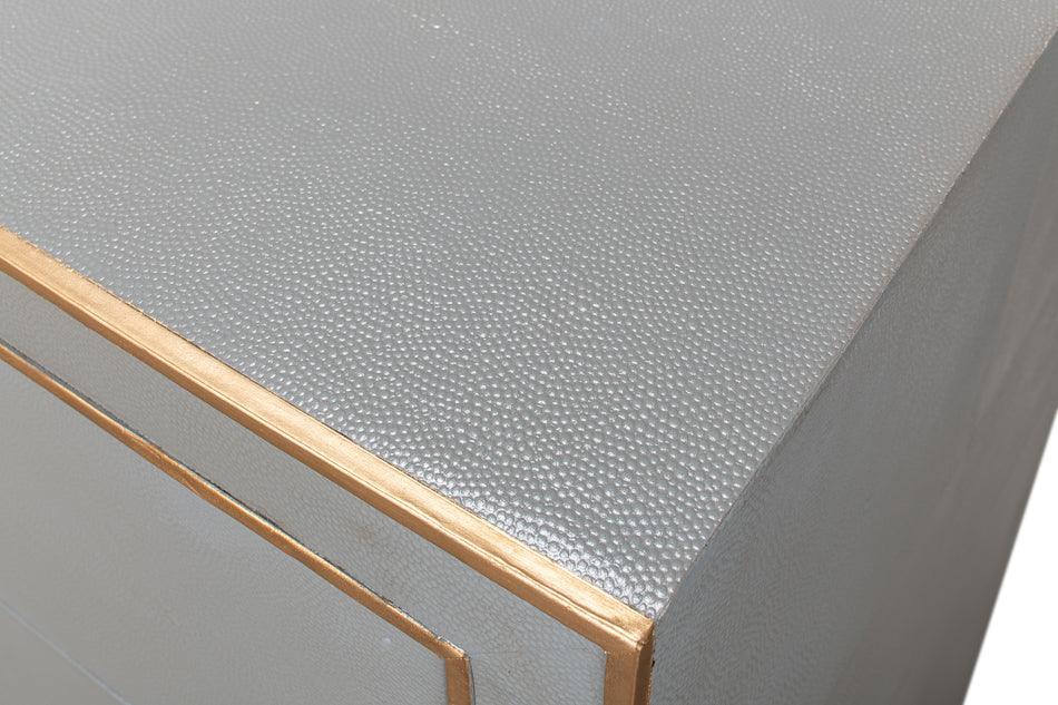 Grey Leather & Gold Glam Chest - Belle Escape