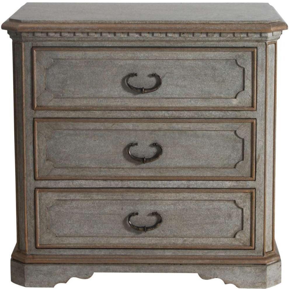 Grey Maurice 3-Drawer French Nightstand - Belle Escape