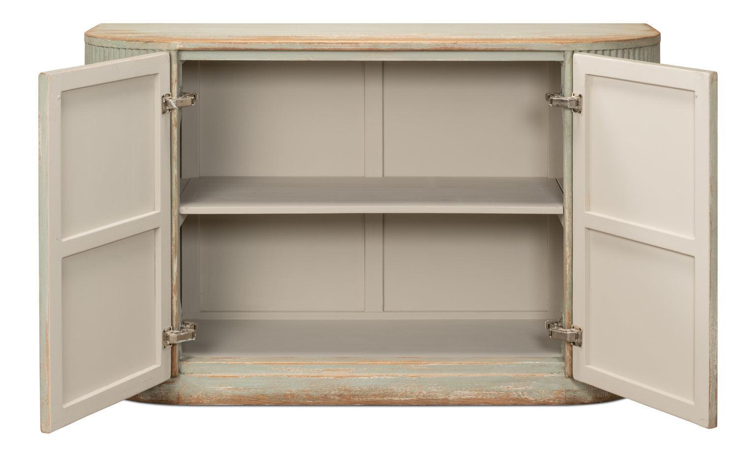 Halle Ribbed Sage Demilune Buffet - Belle Escape