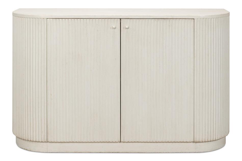 Halle Ribbed White Demilune Buffet - Belle Escape