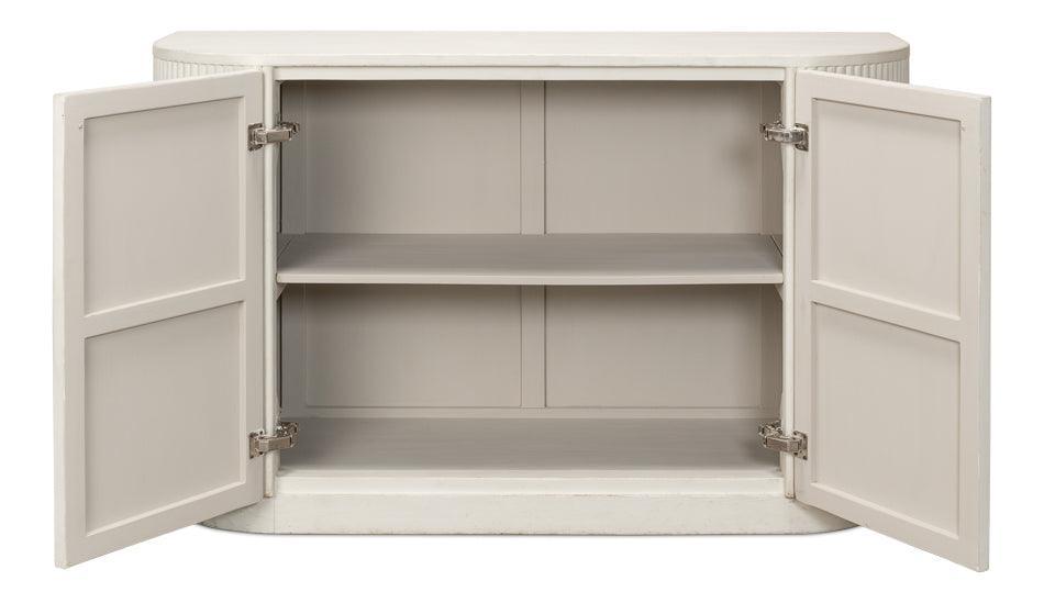Halle Ribbed White Demilune Buffet - Belle Escape