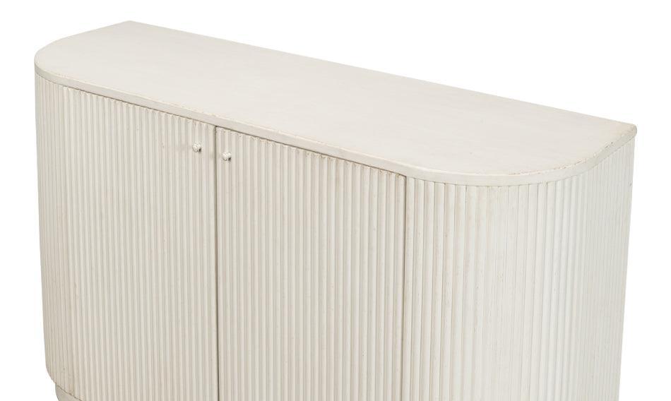 Halle Ribbed White Demilune Buffet - Belle Escape