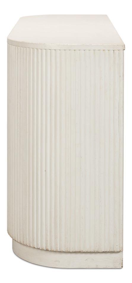 Halle Ribbed White Demilune Buffet - Belle Escape