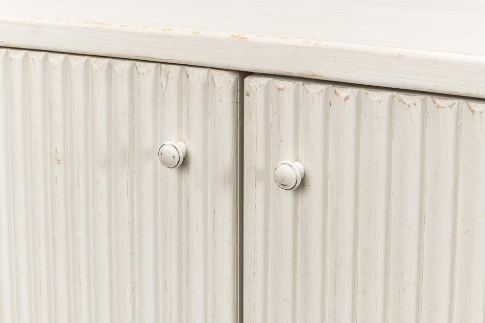 Halle Ribbed White Demilune Buffet - Belle Escape