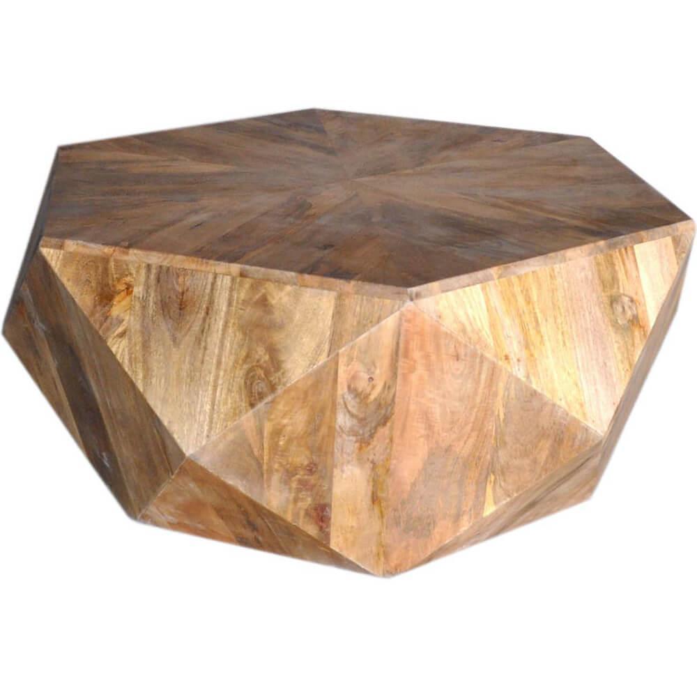 Hexagonal Ranch Wood Cocktail Table - Belle Escape