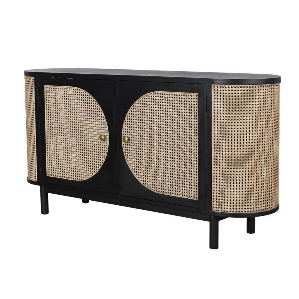 Joelle Oval Cane Door Sideboard - Belle Escape