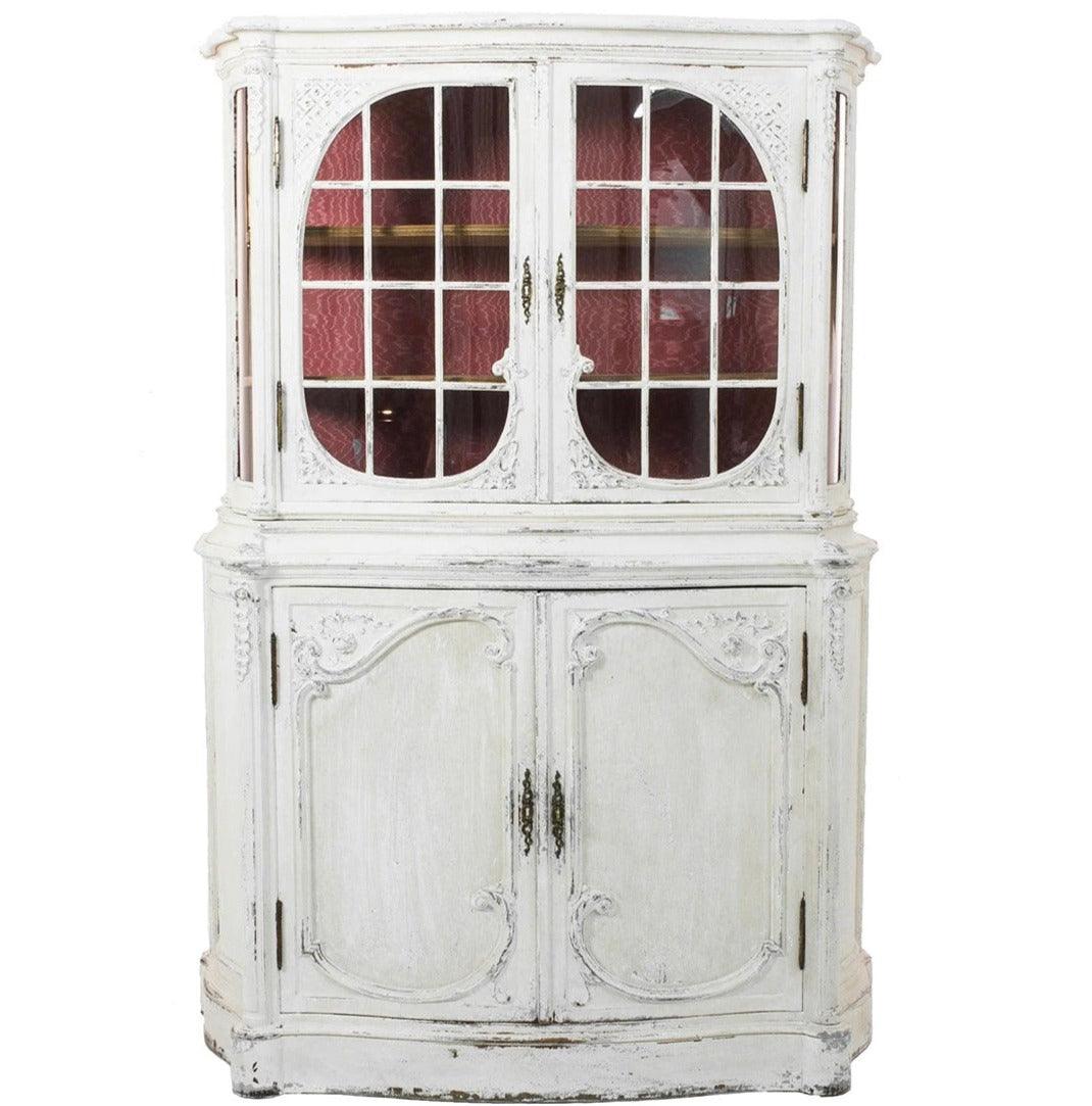 Juliette White Antique Display Cabinet - Circa 1900 - Belle Escape