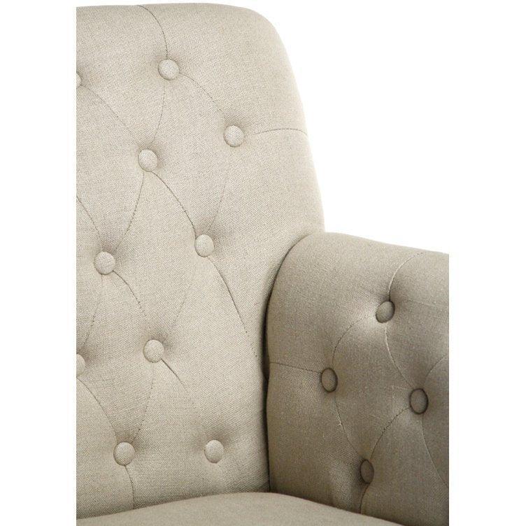Jute and Linen Tufted Chair - Belle Escape