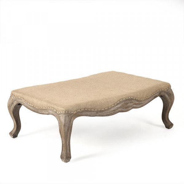 Jute Top French Burlap Ottoman - Belle Escape