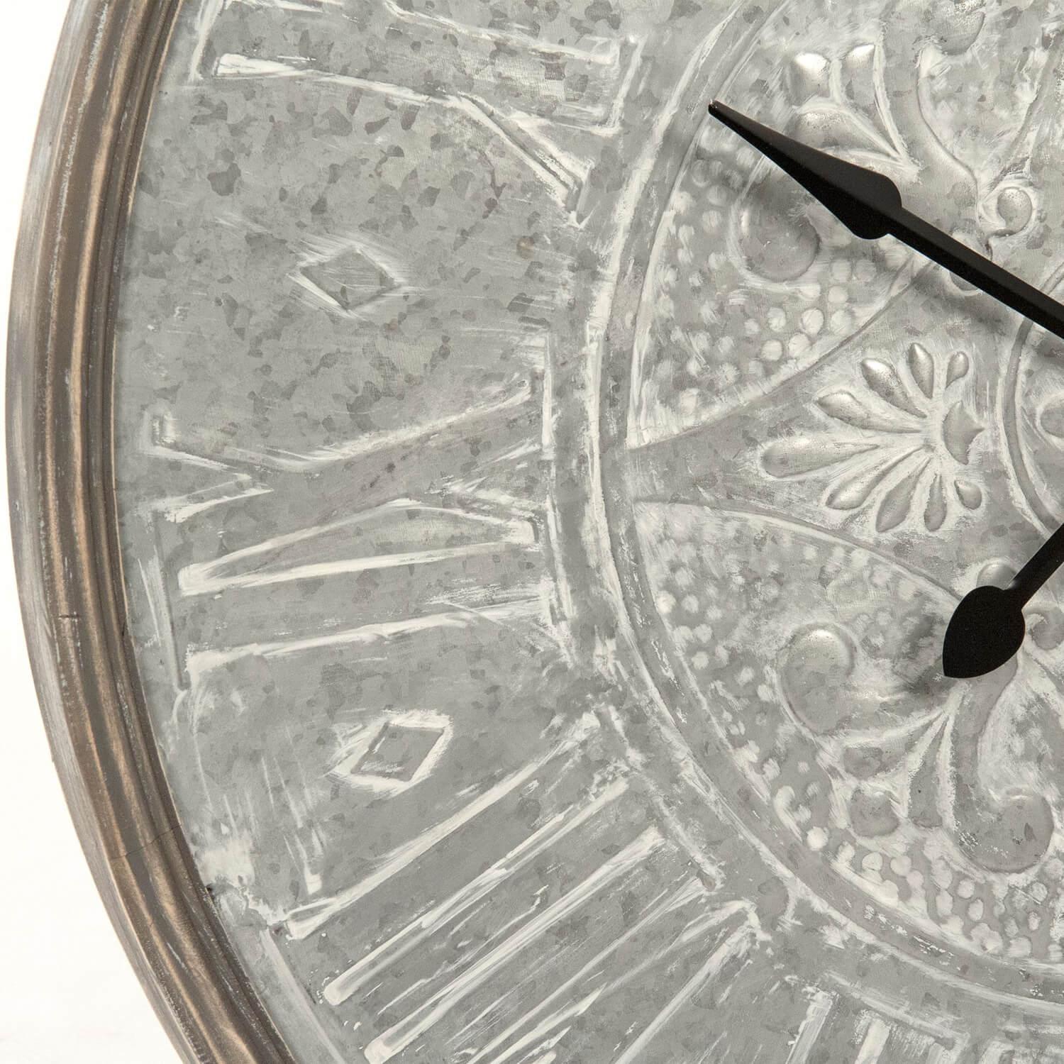 Large Boho Gray Iron Wall Clock - Belle Escape