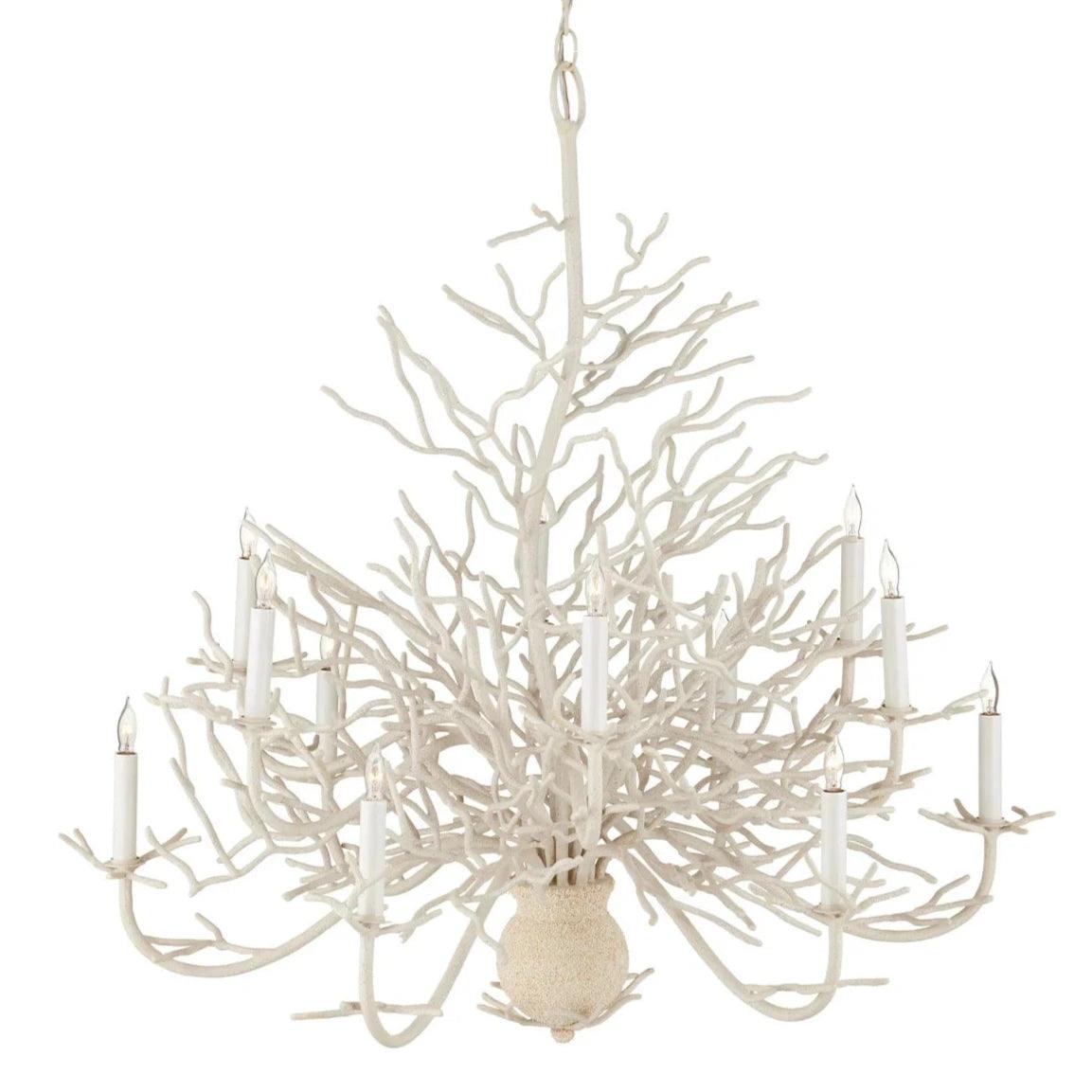 Large White Coral Chandelier
