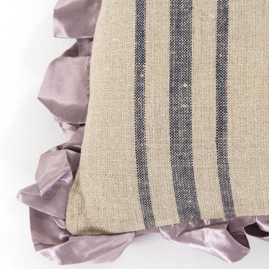Lavender Striped Skirted Pillow - Belle Escape