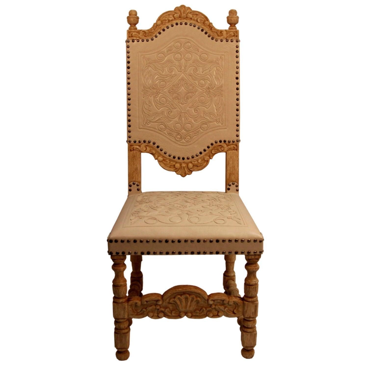 Le Creme Del Rey Leather Dining Chair - Belle Escape