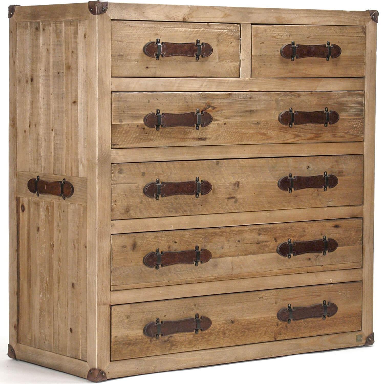 Leather Handled Wood Chest Leather Handled Wood Chest