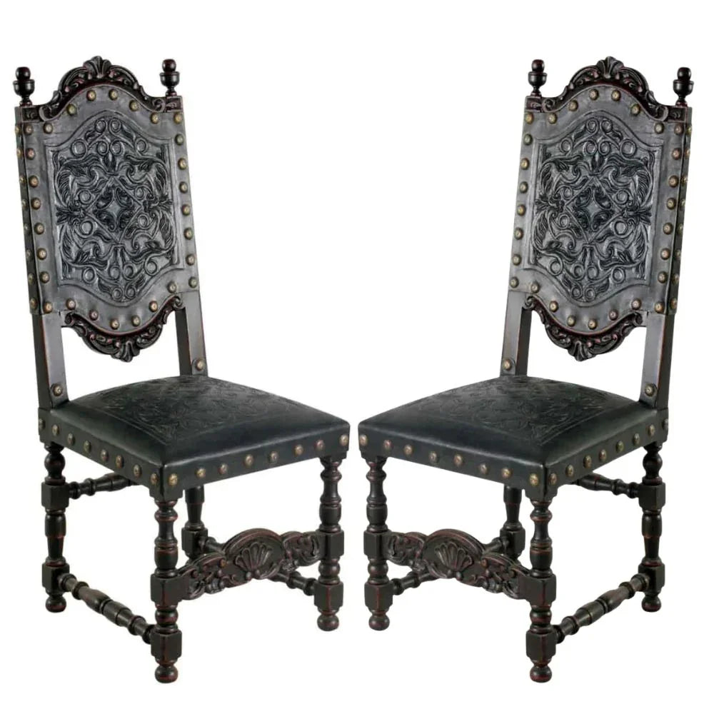 Del Rey Black Spanish Leather Chair