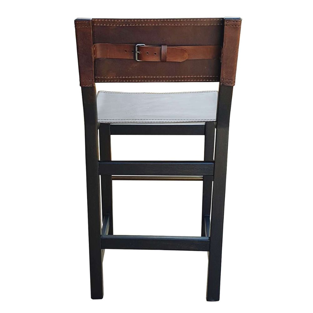 Leather Belt Back Counter Stool