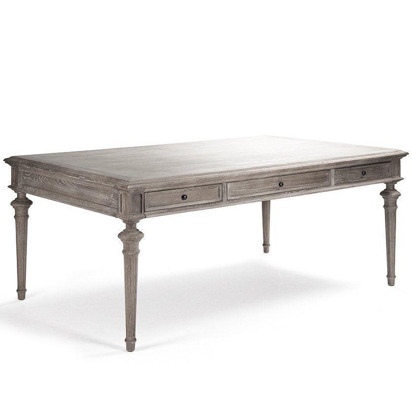 Limed Grey Oak Dining Table with Drawers - Belle Escape
