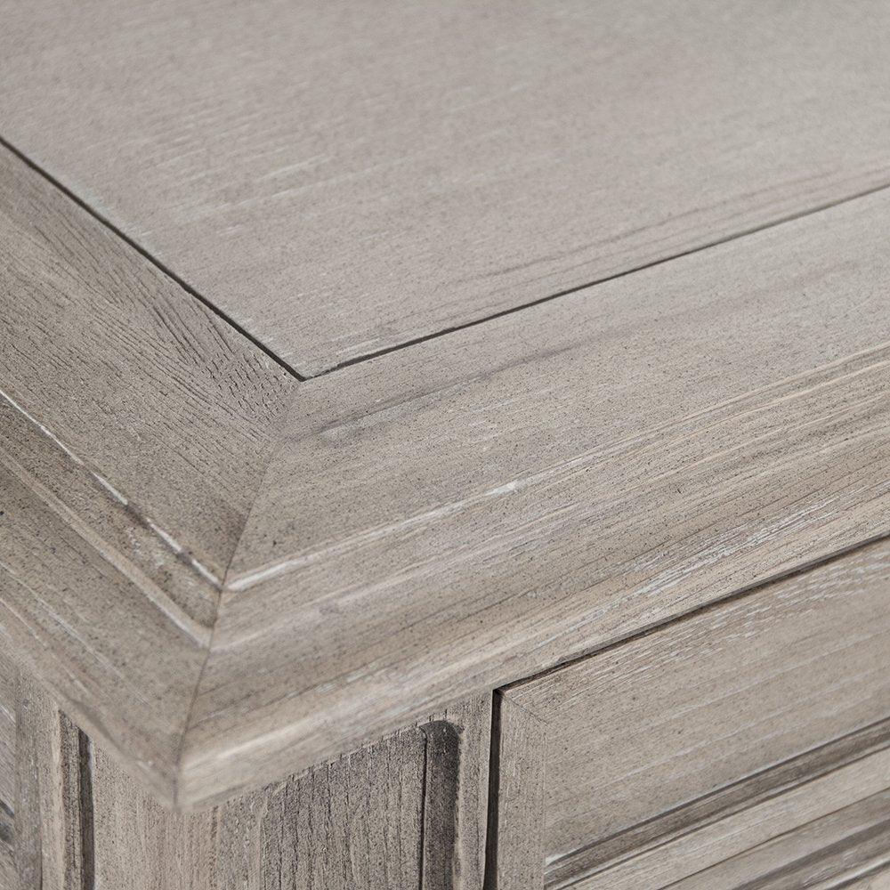 Limed Grey Oak Dining Table with Drawers - Belle Escape