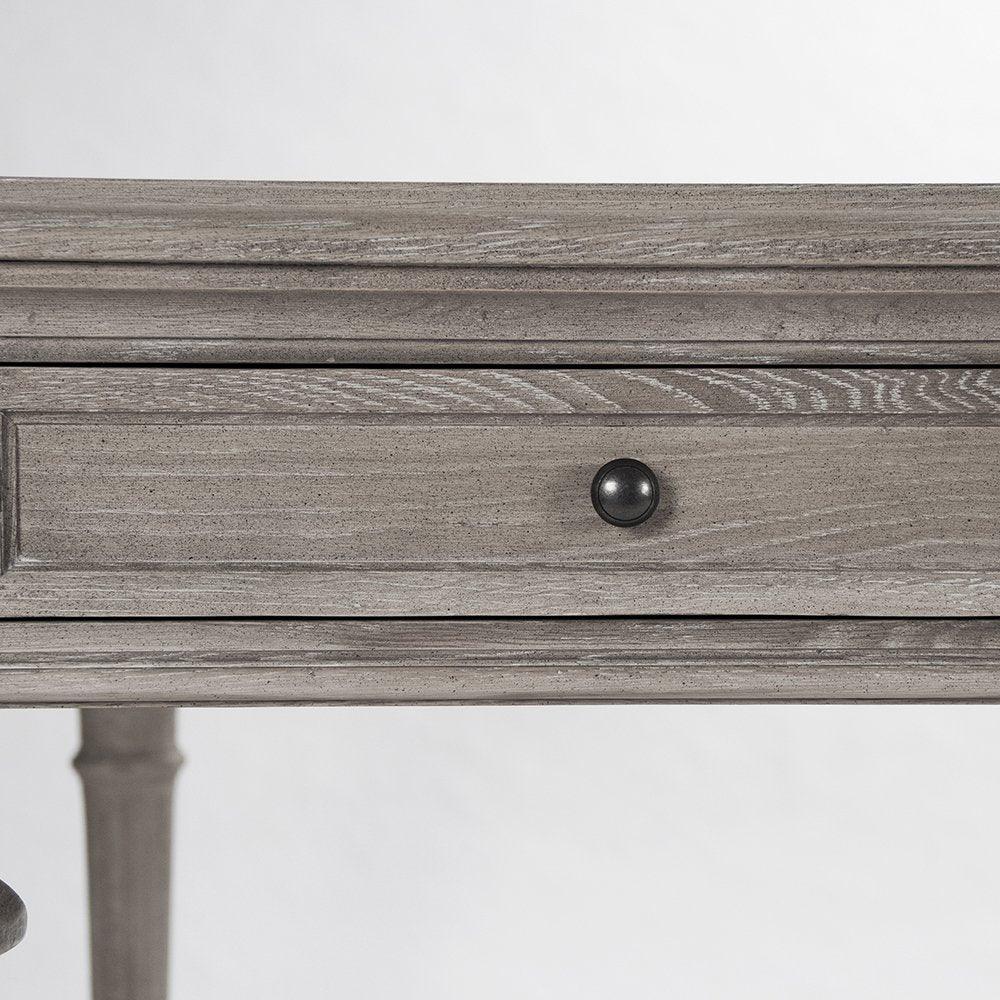 Limed Grey Oak Dining Table with Drawers - Belle Escape