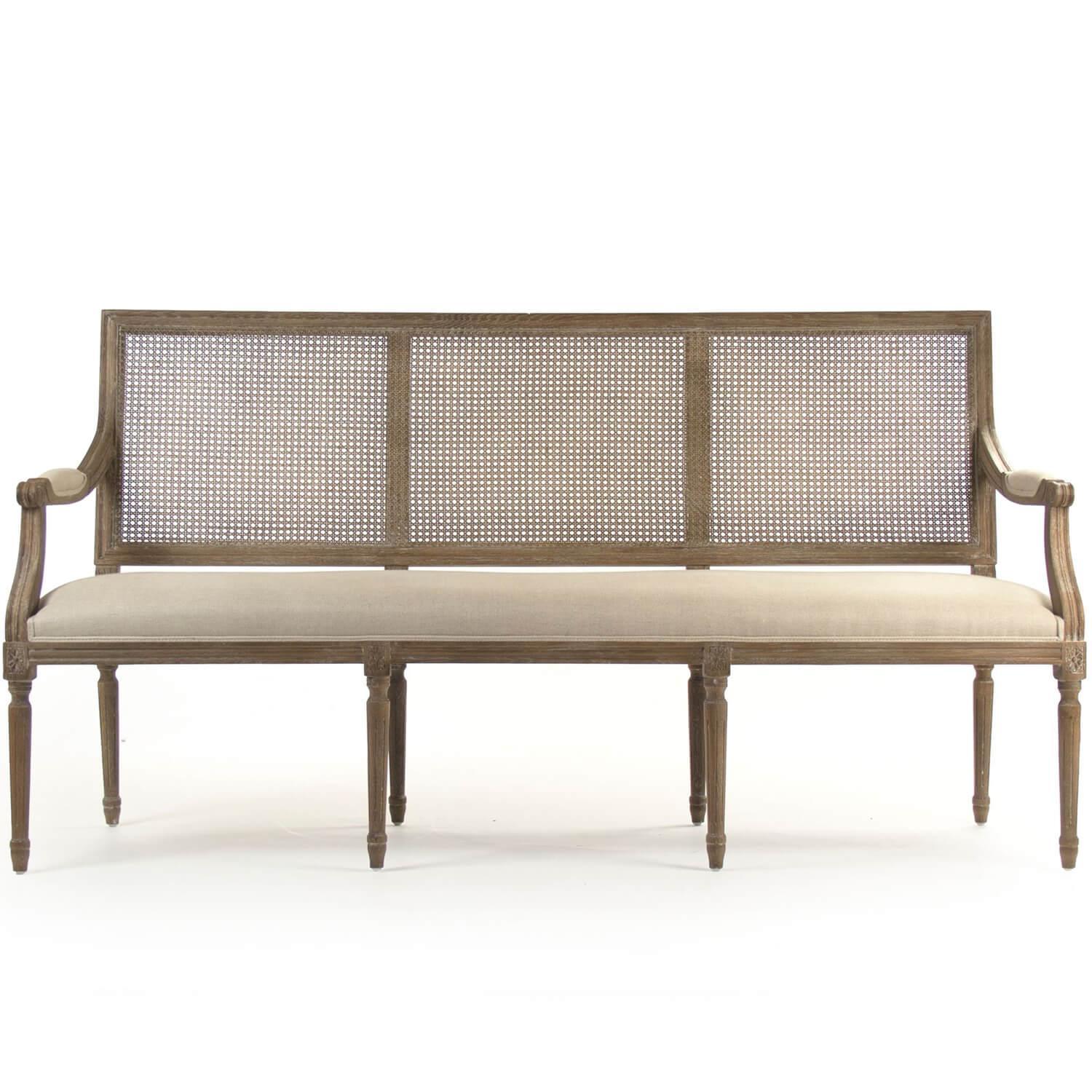 Long Louis Cane Back Bench - Belle Escape