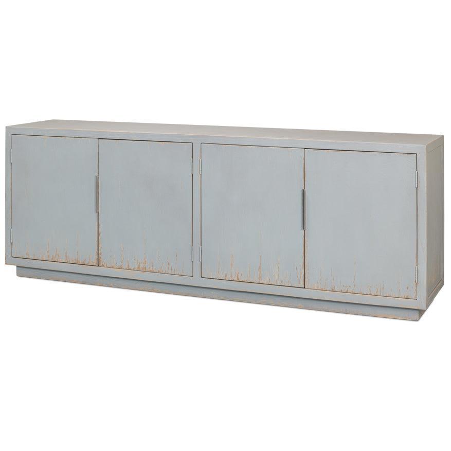 Long Patina Blue Buffet Cabinet - Belle Escape
