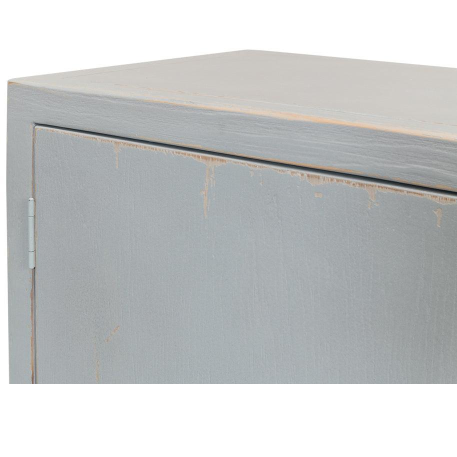 Long Patina Blue Buffet Cabinet - Belle Escape