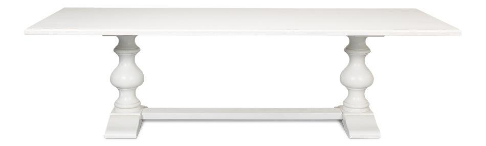 Long White French Country Dining Table - Belle Escape