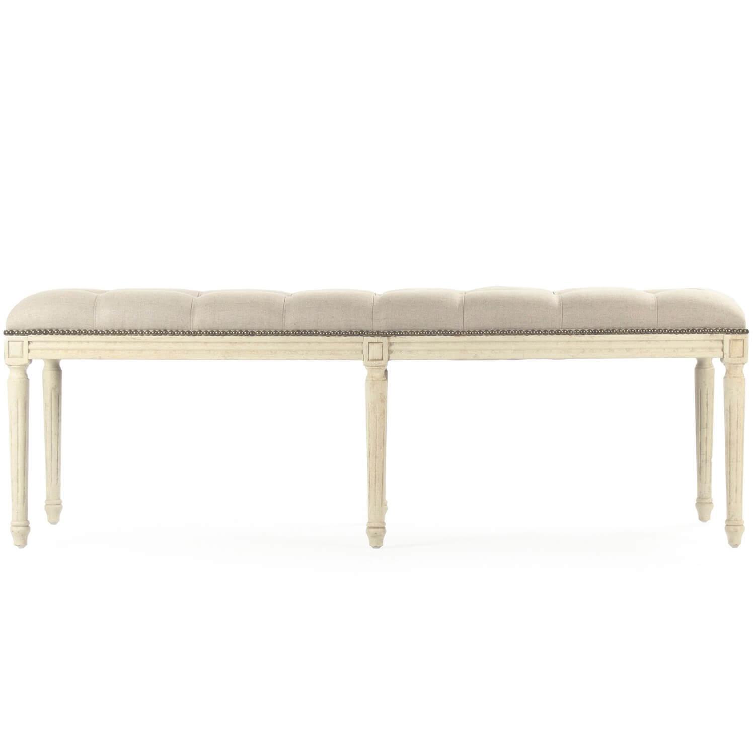 Louis Tufted Off White Bench - Belle Escape