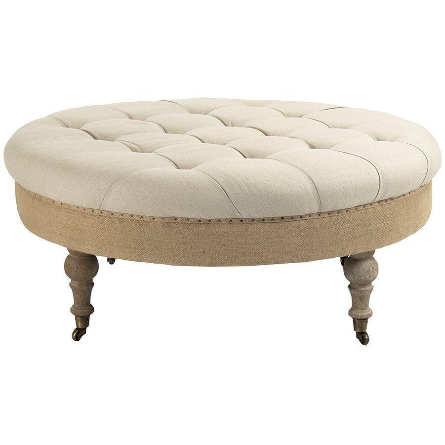 Maison Tufted Round Ottoman - Belle Escape