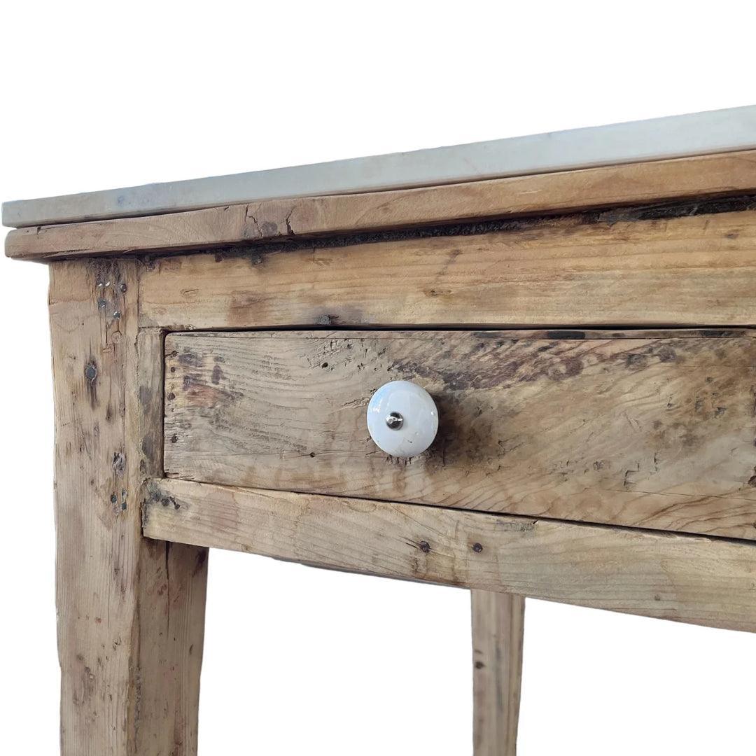 Marble Top Farmhouse Kitchen Island - Belle Escape