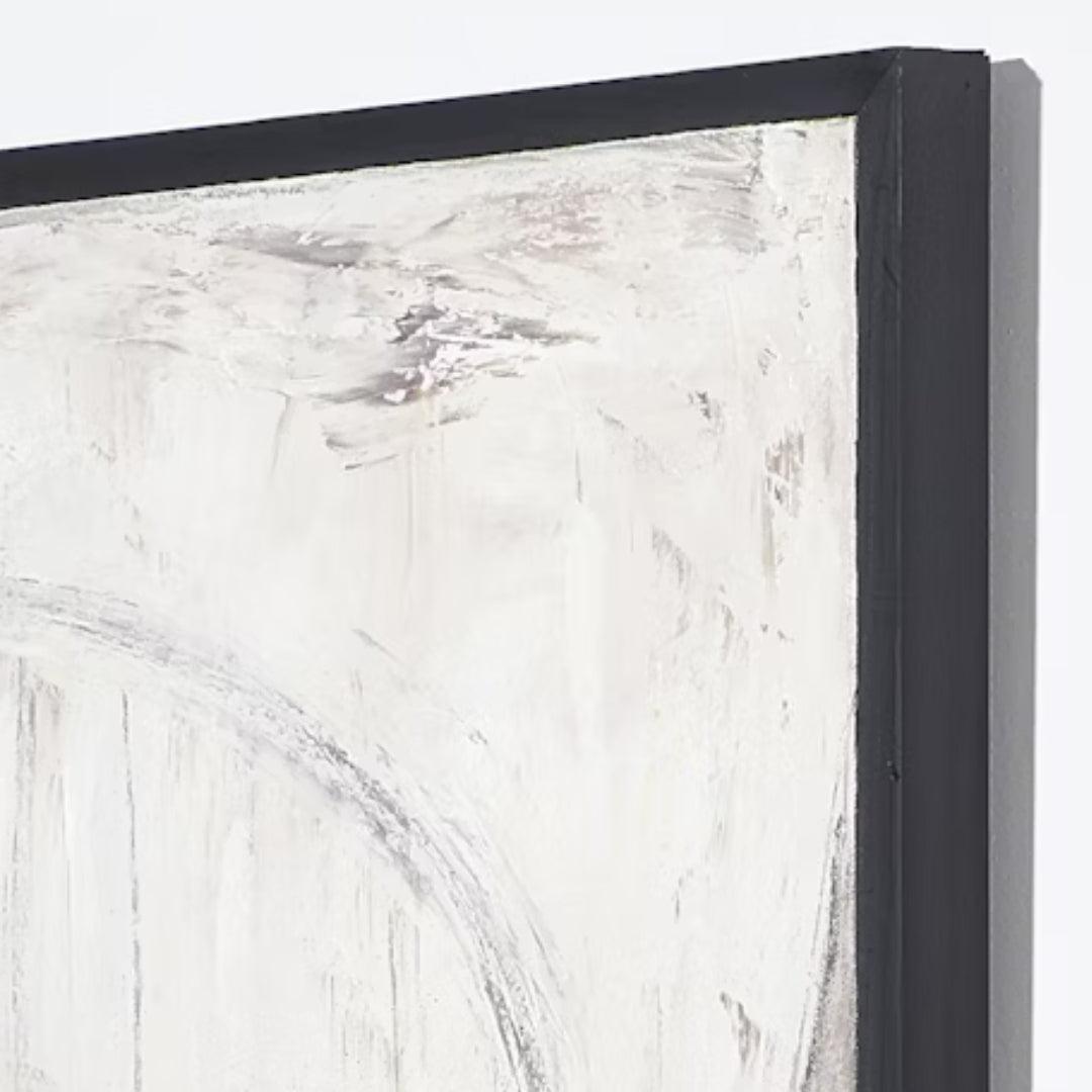 Oil Paint Abstract White Brown Canvas Wall Art