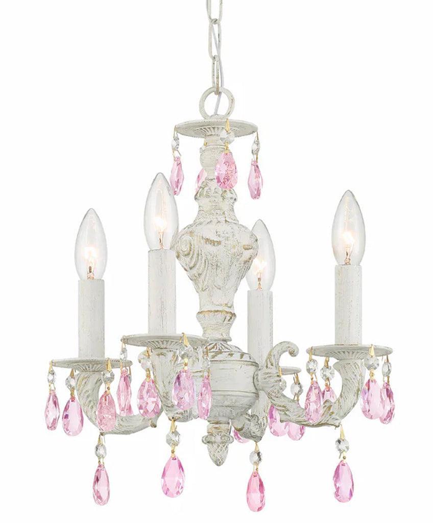 Mini Pink Shabby Chandelier - Belle Escape