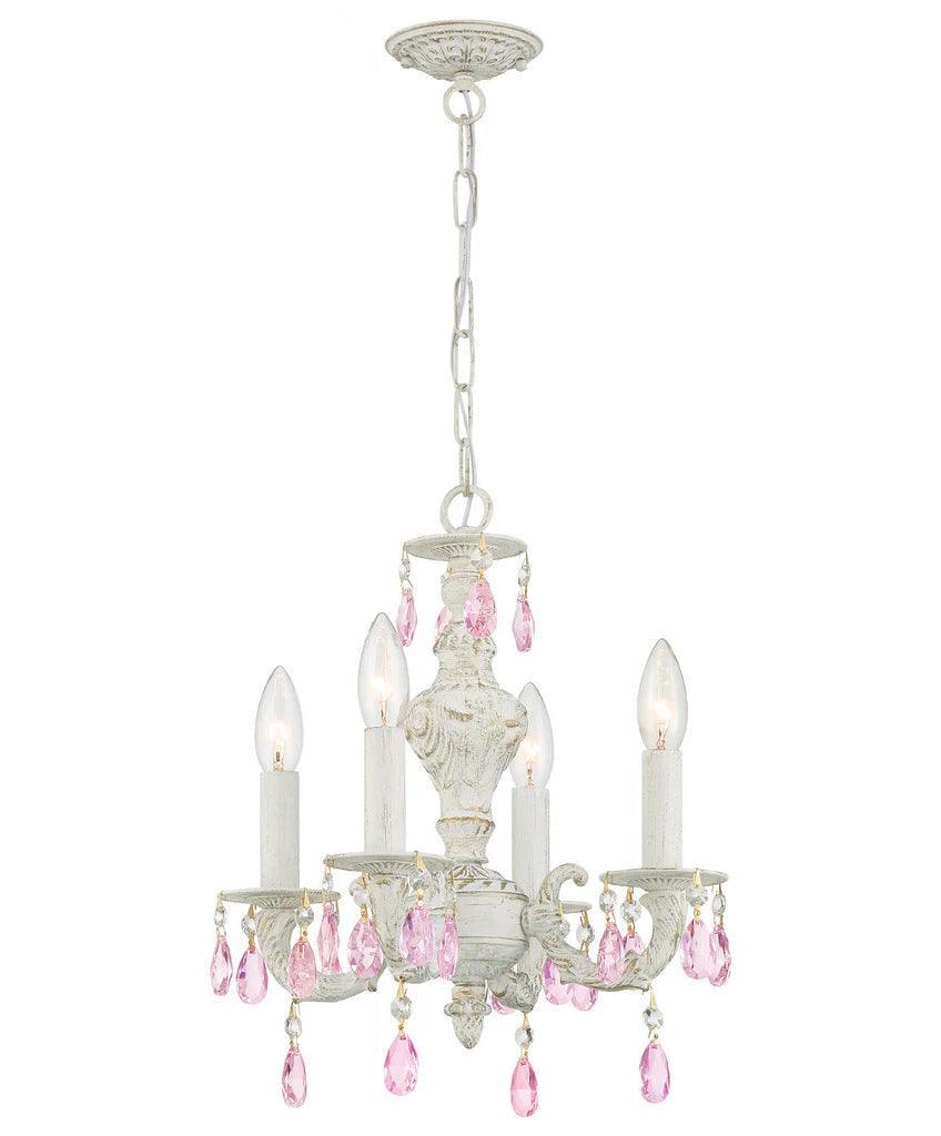 Mini Pink Shabby Chandelier - Belle Escape
