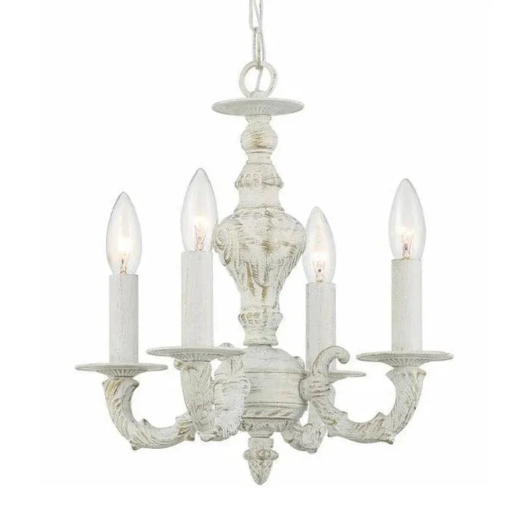 Mini White Shabby Chic Chandelier
