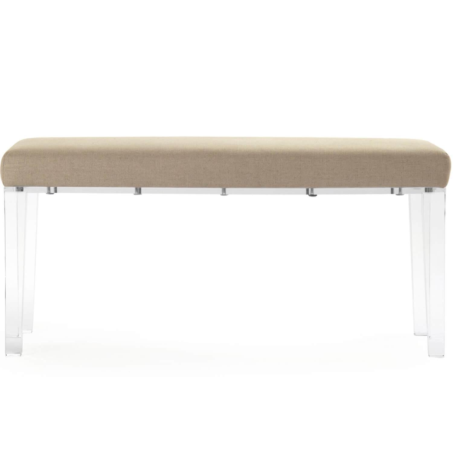 Modern French Blue Striped Bench - Belle Escape