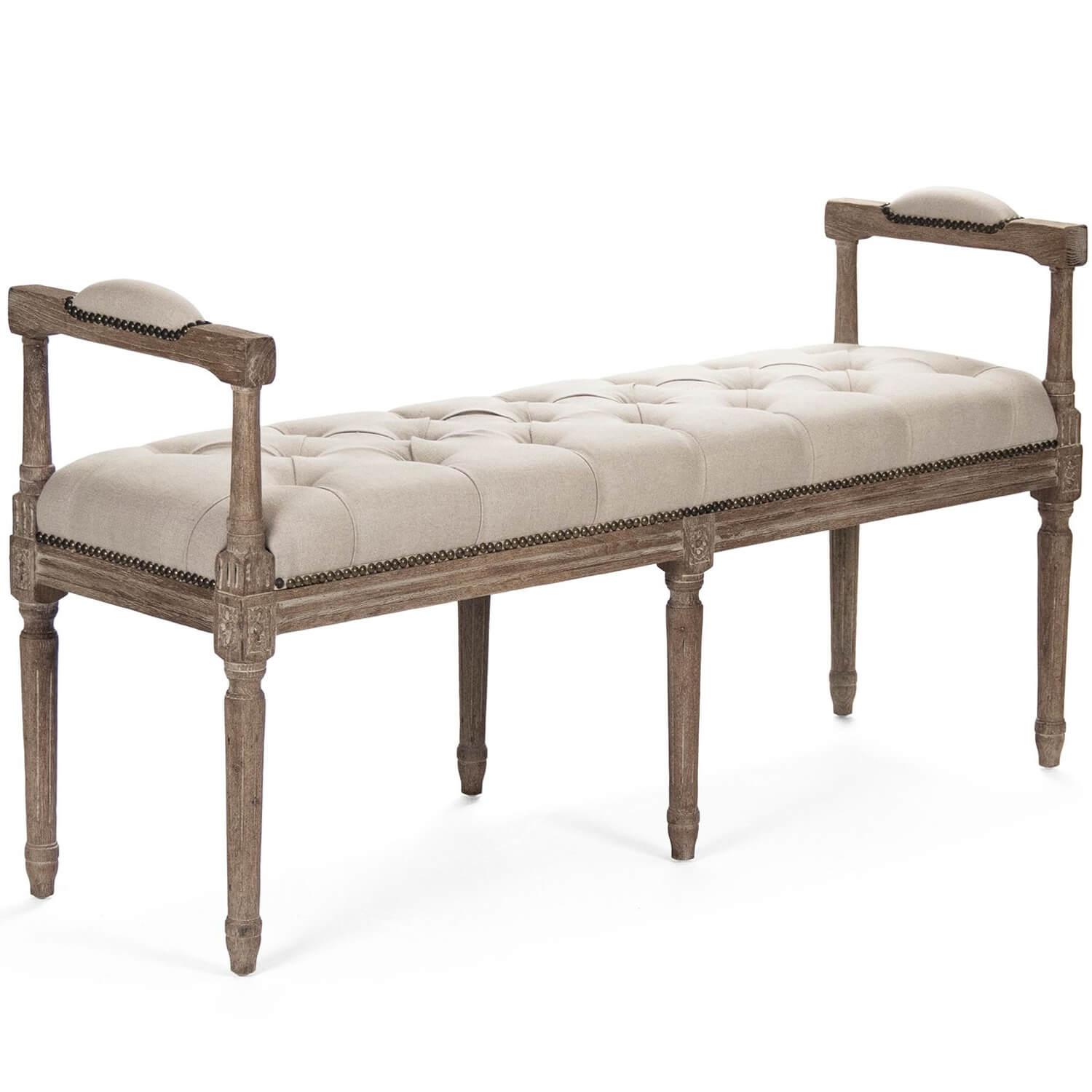 Modern French Tufted Bench - Belle Escape