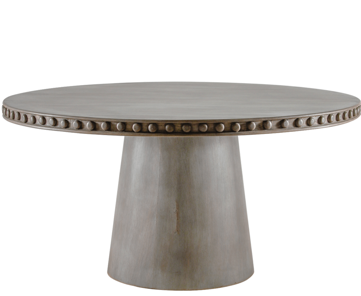 Modern Grey Wood Studded Dining Table - Belle Escape