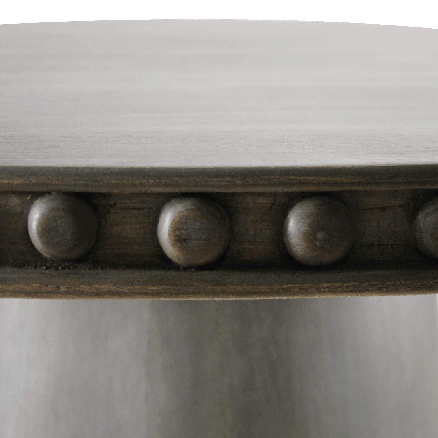 Modern Grey Wood Studded Dining Table - Belle Escape