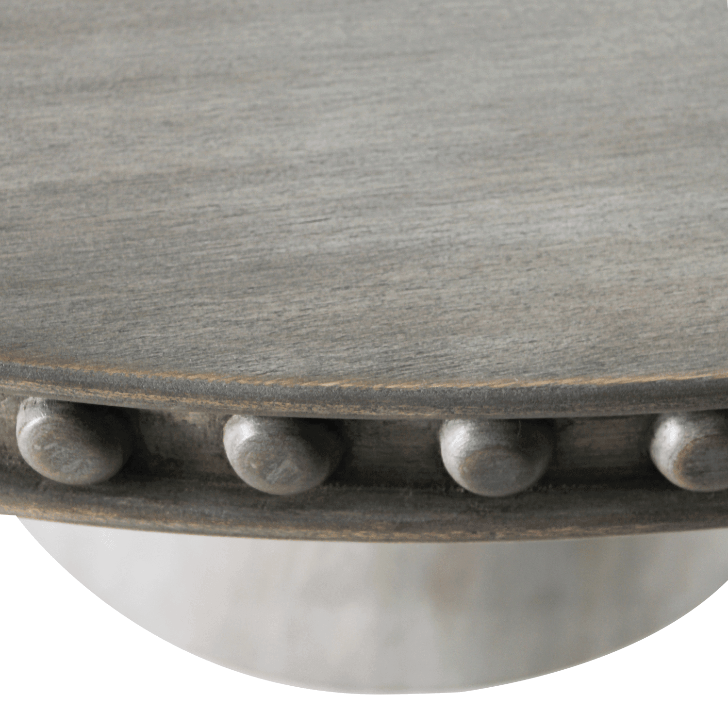 Modern Grey Wood Studded Dining Table - Belle Escape