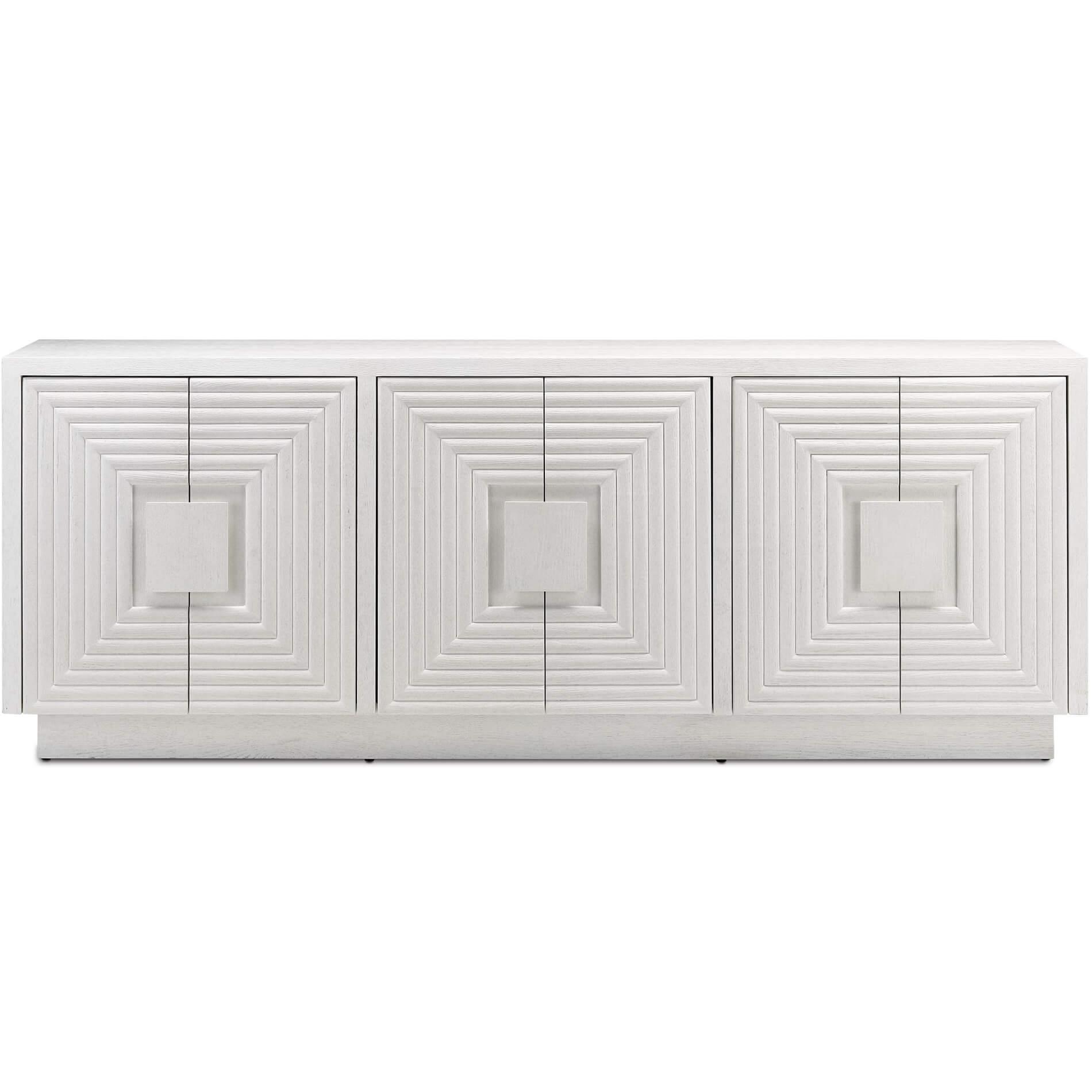 Modern Illusion White Credenza - Belle Escape