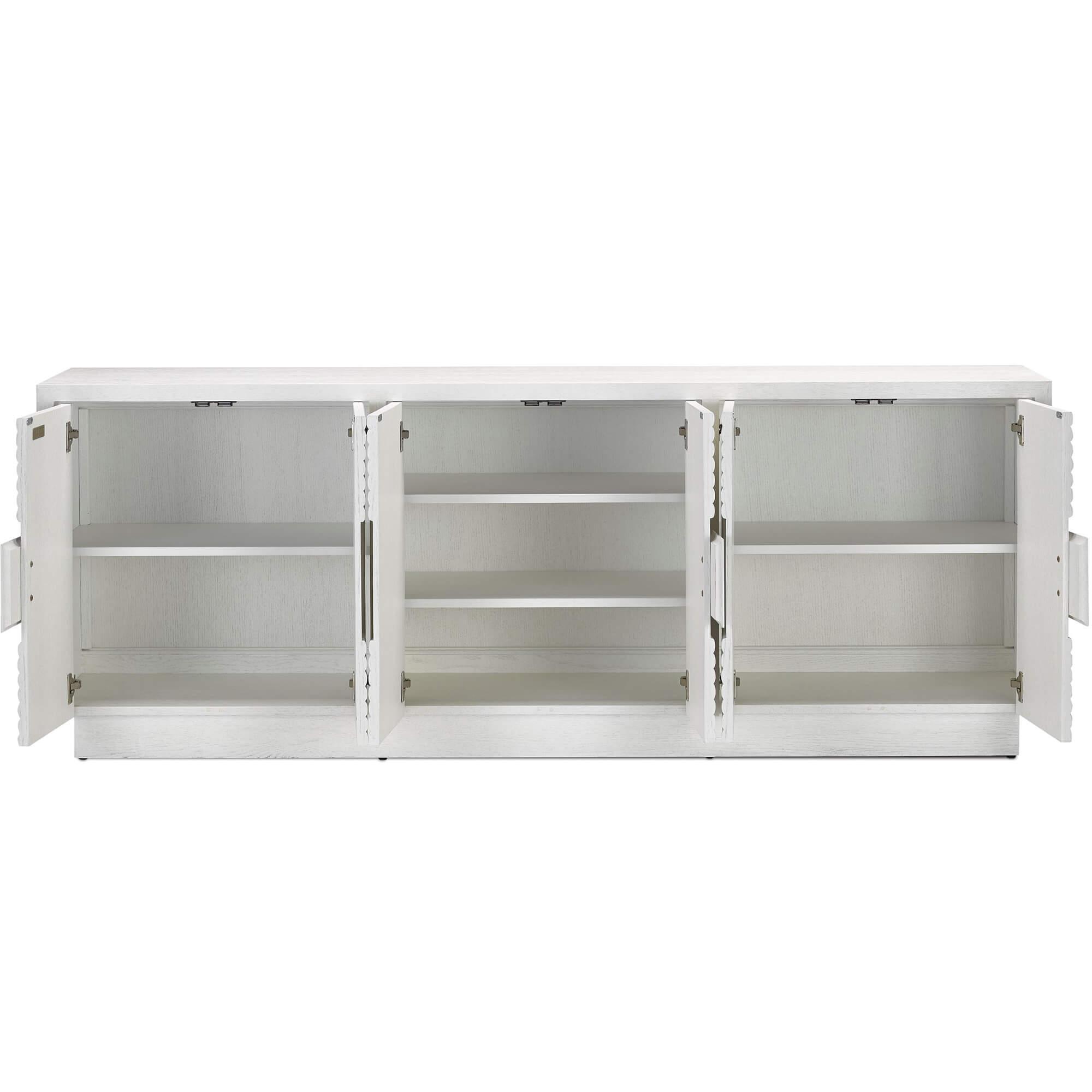 Modern Illusion White Credenza - Belle Escape