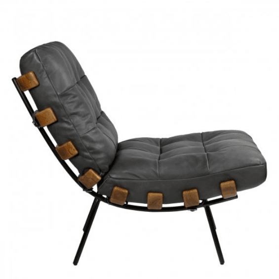 Modern Leather Tufted Lounge Chair - Belle Escape