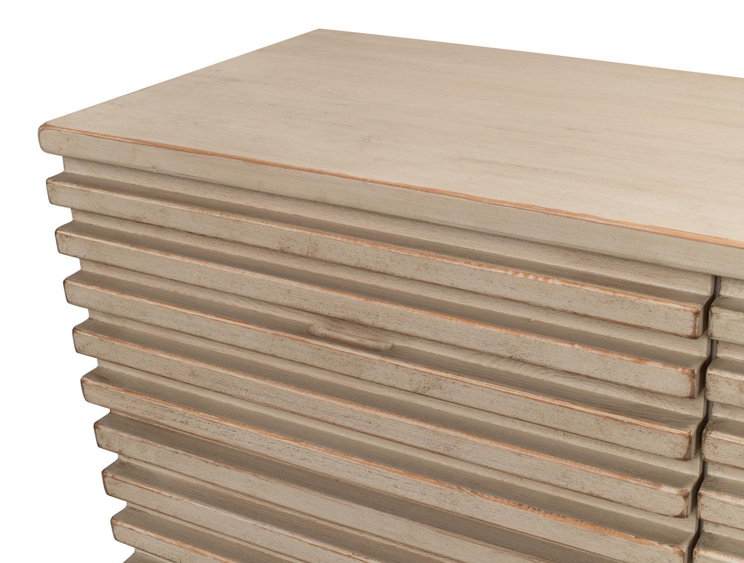 Modern Stoney Grey Ribbed Sideboard - Belle Escape