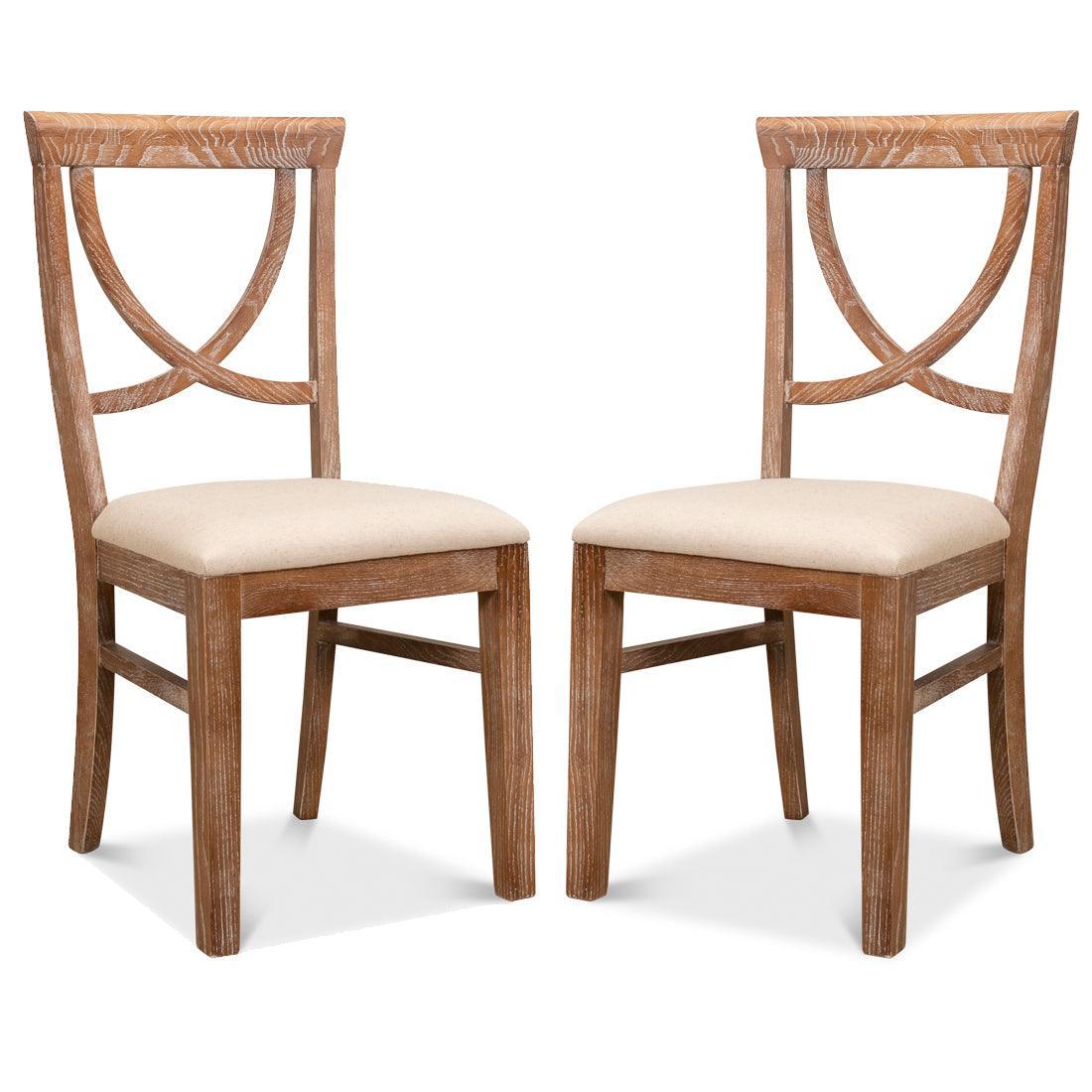 Monet Farmhouse Whitewashed Chairs - Belle Escape
