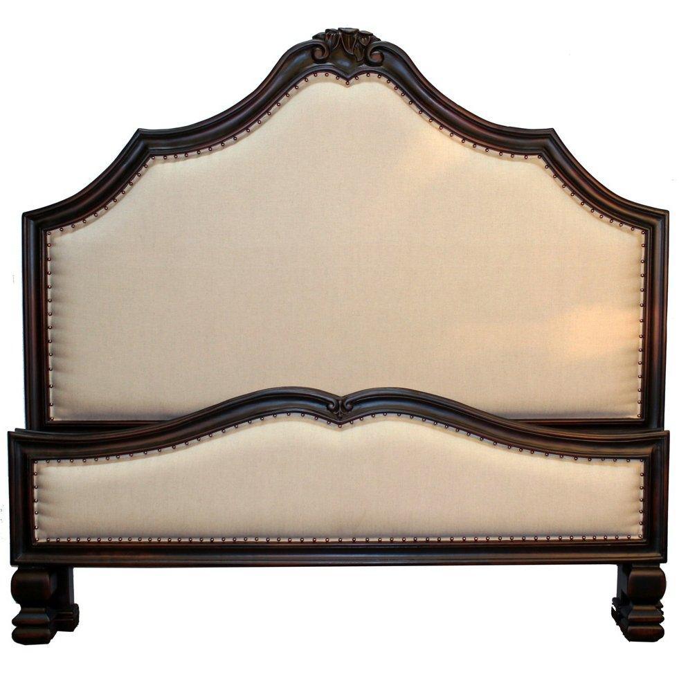 Montecito Studded Linen Wood Bed - Belle Escape